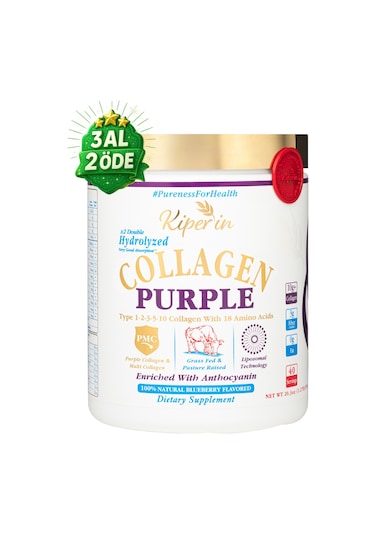 Kiperin %100 Saf Ve Doğal Mor & Çoklu Kolajen Peptitleri İçeren Lipozomal Teknoloji Diyet Takviyesi 576gr