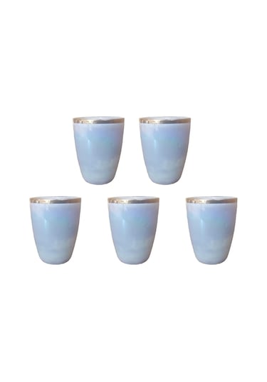 Mini Likör,icecek,su Kahve Yanı Bardak Seti 5 Adet,shot Porselen Gold Bardak 3,5x3,5x5cm