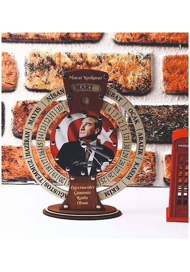 Öğretmenler Gününe Özel İsimli Takvimli Atamız Masa Saati