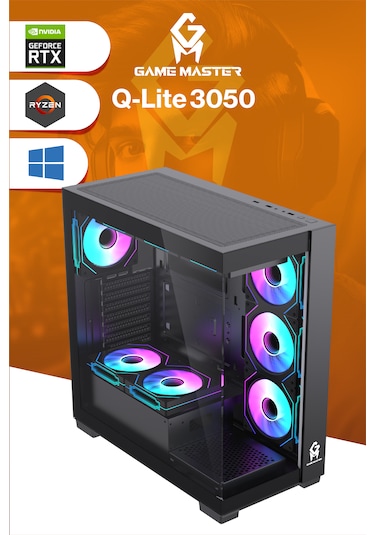 Game Master Qlite-3050 R5-5500 32 GB 512 GB M.2 SSD RTX3050 Free Dos Masaüstü Oyuncu Bilgisayarı