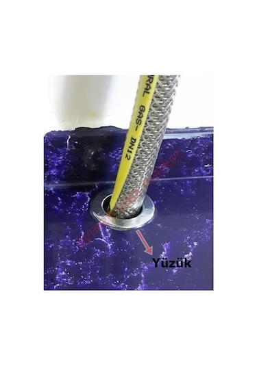 Doğalgaz Flex için 50 Adet Mermer Üstü Delik Tıpası Yüzük Krom