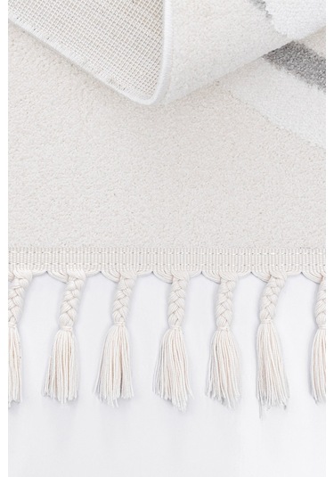 Sparkle Krem Gri Seksekli Çocuk Odası Bebek Odası Halısı 133x190 Gri
