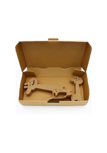 Na Neşeli Ahşap Ahşap Şirin Zürafa Figürü 3 Lü Takım 15cm 10cm 6cm Ahşap Boyama Ürünü.boyama Etkinliği.okul Öncesi Model 3lüşrnzürafaboyasız