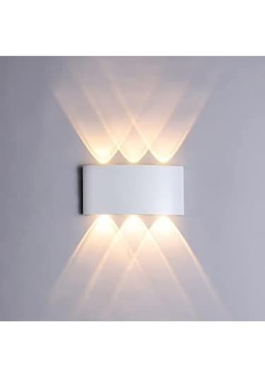 Uranüs Gün Işığı Ledli Dekoratif Işık Süzmeli Iç Dış Mekan Bahçe Balkon Teras Salon Aplik Beyaz