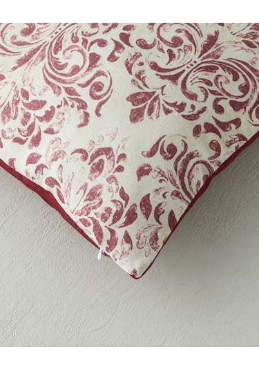 English Home Marbling Dolgulu Kırlent 45x45 Cm Bej Bordo