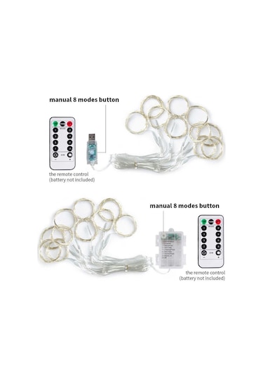 Lumenn Peri Perde Kumandalı 8 Modlu 200 Ledli Işık Çok Renkli