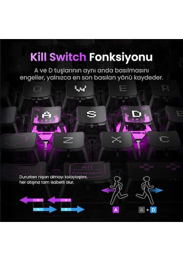 Gravastar Mercury V75 Lite Hall Effect, Rapid Trigger 8.000 Hz Kablolu Manyetik Klavye + M2 26.000 D Optik