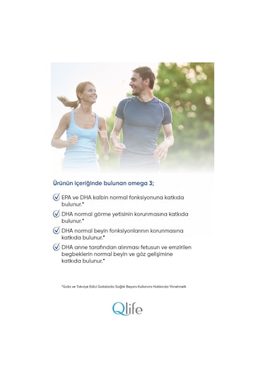 Qlife Omega 3 1200 Mg 60 Kapsül
