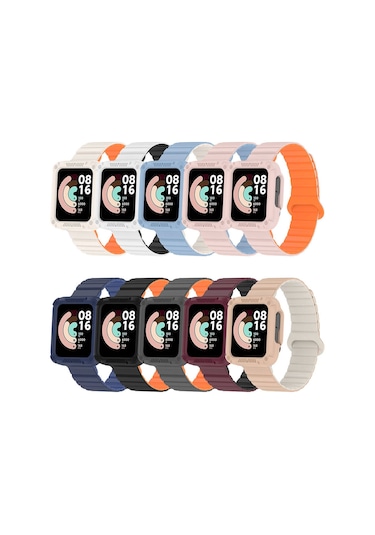 Tuva Teknoloji Xiaomi Redmi Watch 1 Silikon Kordon Krd-105 Strap Kayış-pudra