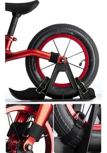 Suntek Çocuk Kayak Kızağı Ataşmanı Kar Denge Bisikleti Çim Siyah