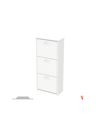 Modilayn West Asma Antre 52x116x 26 Cm Lik 3 Düşer Kapak 6 Göz Bölmeli Ayakkabılık Beyaz