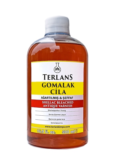 Terlans Ağartılmış Şeffaf Gomalak Cilası 500 ml Shellac Bleached