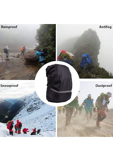 Sones Yansıtıcı Işık Su Geçirmez Toz Geçirmez Sırt Çantası Yağmur Kılıfı Taşınabilir Ultra Hafif Omuz Çantası Koruyucu Kılıf, Beden: S Siyah