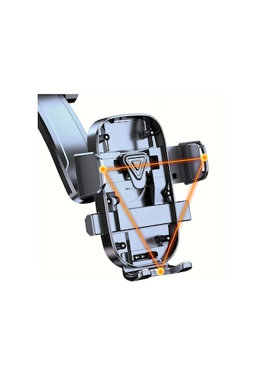 Primepickings Black Araç Çekici Telefon Tutucu 360 Derece Dönebilir Emniyetli Su Geçirmez Abs