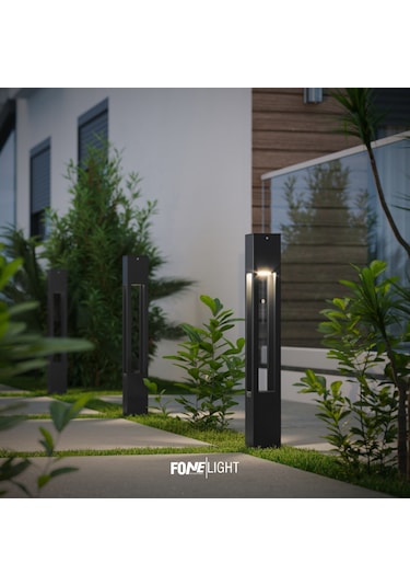 Fonelight Aka Bahçe Aydınlatması Bollard Antrasit 60 Cm Antrasit