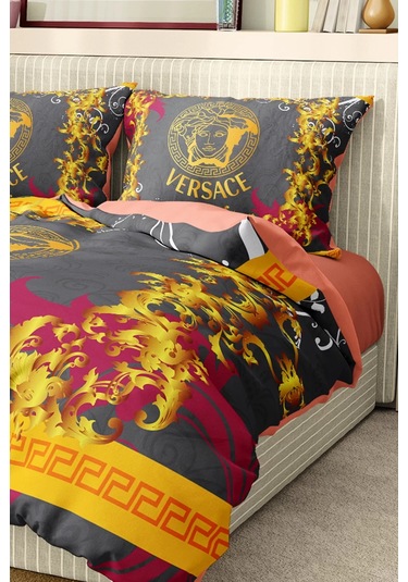 Marka Nevresim Takımı Çift Kişilik Pamuklu Saten Kumaş 6 Parça 3d Dijital Baskı Duvet Cover Set Model No:117 Renkli