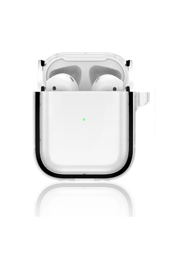 Apple, Uyumlu AirPods 4 4.nesil Shiny Şeffaf Kılıf - Siyah