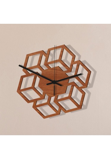 Homyl Duvar Asılı İzle Ahşap 3d Saati Oturma Odası Okul Otel Kare