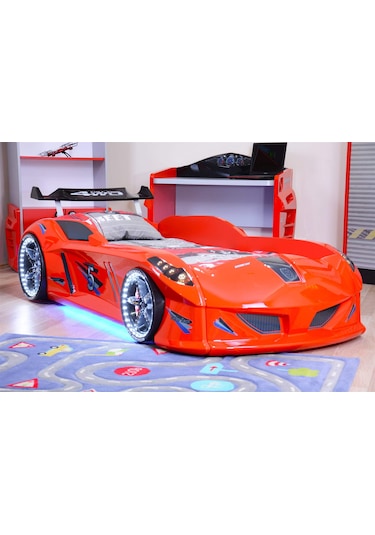 Setaymobilya Arabalı Yatak , Jaguar Full Led ,Kırmızı Setay