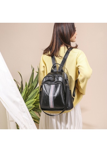 Lebıhmurah Wbp1538 Basit Şerit Sırt Çantası Su Geçirmez Çanta Kolej Tarzı Gençlik Öğrenci O Seyahat Sırt Kadın Sırt Çanta 47797239 Çok Renkli