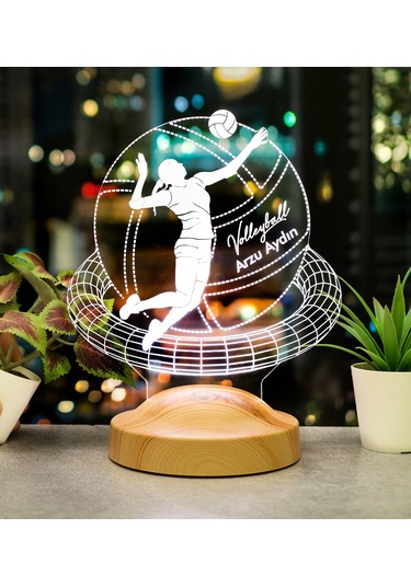 Voleybolcu Hediyesi, Voleybol Oyuncusuna Hediye Kişiye Özel Led Lamba, Voleybol Sevenlere Özel Hediye Gece Lambası