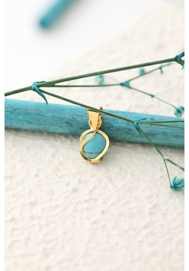 14 Ayar Altın Firuze Boncuklu Kafesli El Işi Kolye Ucu