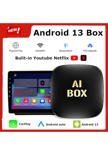 Akıllı Multimedya Kutusu Android 13 16gb Kablosuz Carplay Ai B...