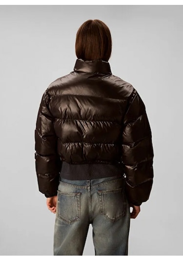 Calvin Klein Parlak Kısa Şişme Kadın Siyah Ceket Lv047d504g-ub1 Siyah