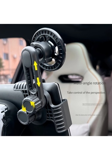 Sunshine011 Siyah Manyetik Tesla Araç İçi Telefon Tutucu, Çok Açılı Ayarlanabilir Güçlü Mıknatıs