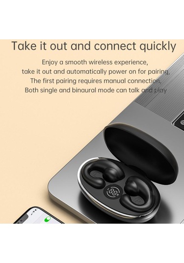 Yeni Kablosuz Kulak Klipsi Tipi Kemik İletimli Kulaksız Bluetooth Kulaklığa Girmiyor