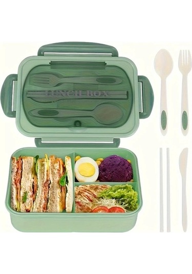 Trendooze Gaojunshop01 Mavi 3 Bölmeli Bpa İçermeyen Mikrodalgada Kullanılabilir Silikon Yemek Kutusu Mavi