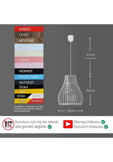 Vialux Modern Ahşap Bohem Rustik Avize Tekli Sarkıt Lamba Pastel Açık Pembe