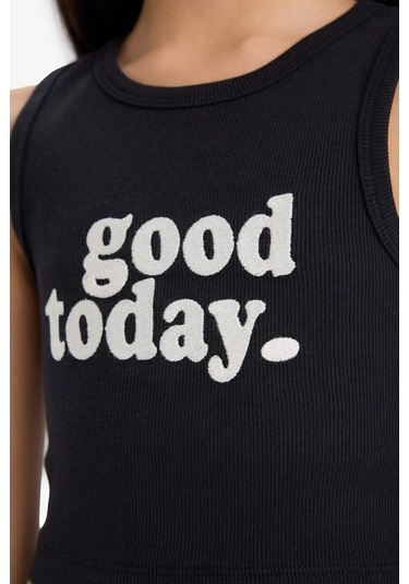 Defacto Kız Çocuk Bisiklet Yaka Baskılı Atlet C4717a825smnv263 Lacivert