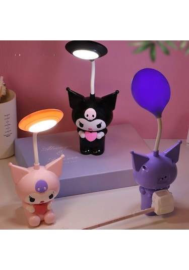 Sanrio Kawai Kuromi Led Şarzlı Çocuk Odası Masa Lambası Mor