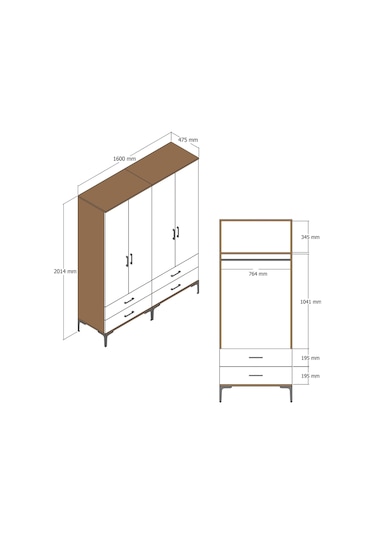 Variant Kumsal 4 Kapılı Tt Gardrop - Beyaz / Beyaz