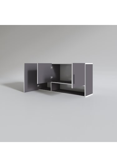 Kenzlife hazır mutfak mirandus22 gri 060*120*22 mutfak banyo dolabı kapaklı raflı