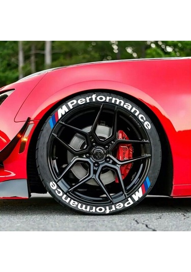 M Performance Beyaz Kalıcı Lastik Yazısı M Power Sticker 4 Kit.