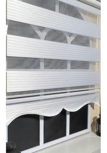 Beyaz Pliseli Zebra Stor Perde Alüminyum Kasalı Al-480