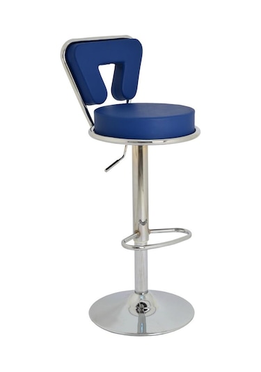 Bürocci Virago Bar Sandalyesi - Lacivert Deri - 9540S0103 Çok Renkli