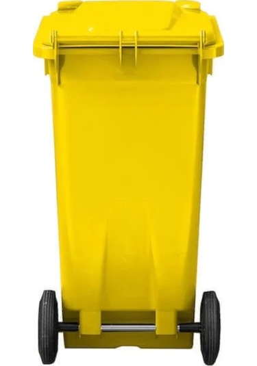 3 Adet Sari Plastik Çöp Konteyneri 120 Lt Isıya Karşı Dayanıklı F Sarı