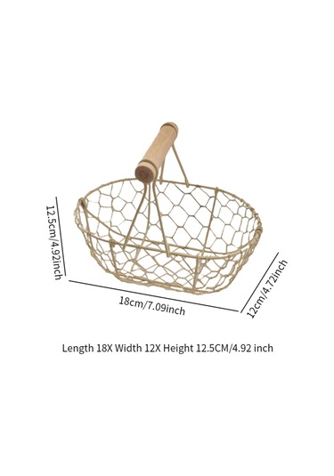 Suntek Tel Yumurta Sepeti Retro Rustik Demir Depolama Çiftlik Beyaz