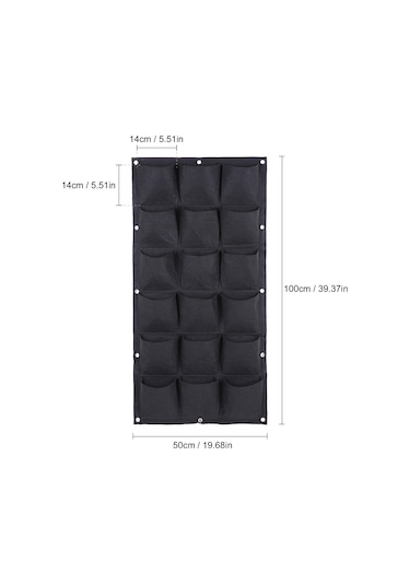 Yifomall Dikey Bahçe Çantası - 18 Cepli Solmayan Duvara Monte Bitki Yetiştirme Torbası