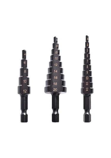 Hallow Hss Kobalt Kademeli Matkap Ucu Seti İnce Demir 3 Adet