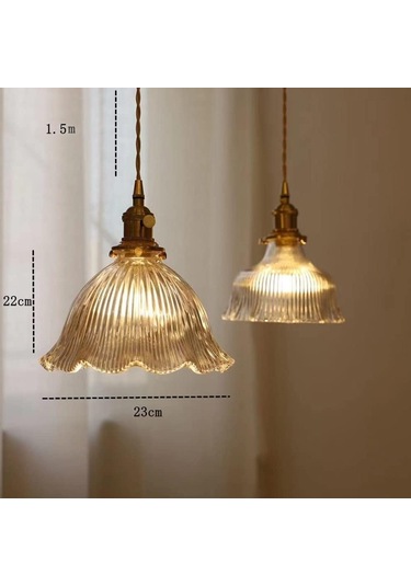 Retro Geometrik Yuvalı Cam Kolye Hafif Bakır Avize, Mutfak Adası Yemek Odası İçin Sanatsal Damla Tavan Aydınlatma Armatürü Loft Bakır