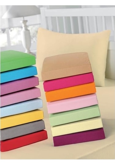 Taç Çarşaf Seti Penye Lastikli Tek Kişilik Açık Sarı