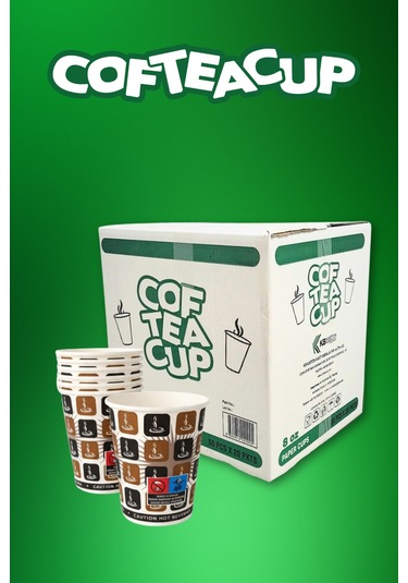 Damalı Karton Bardak 500 Adet 8 Oz - 240 Ml 500