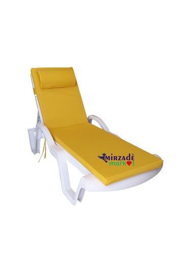 Mirzademarket Şezlong Minderi Lüks Su Geçirmez Kumaş Fermuarlı-Sarı