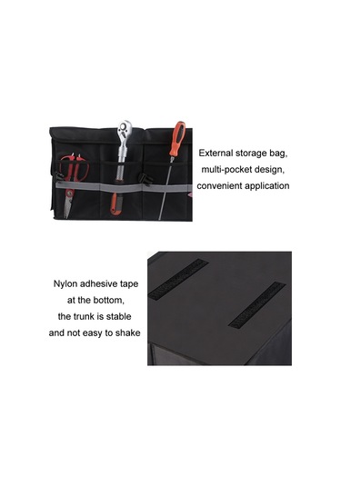 Araba Bagaj Saklama Kutusu Yansıtıcı Şeritler İle Oxford Kumaş Katlama Organizatörü, Renk: Küçük Gri