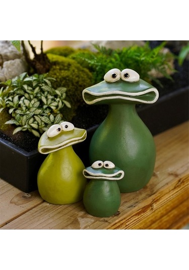 Ulzyvf Kurbağa Saksı Süsleme, El Yapımı Reçine Heykel, Bahçe/ev Dekorasyonu