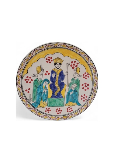 İsa Mesih'in Vaazı 25x25 Cm El Boyama İznik Çini Tabak